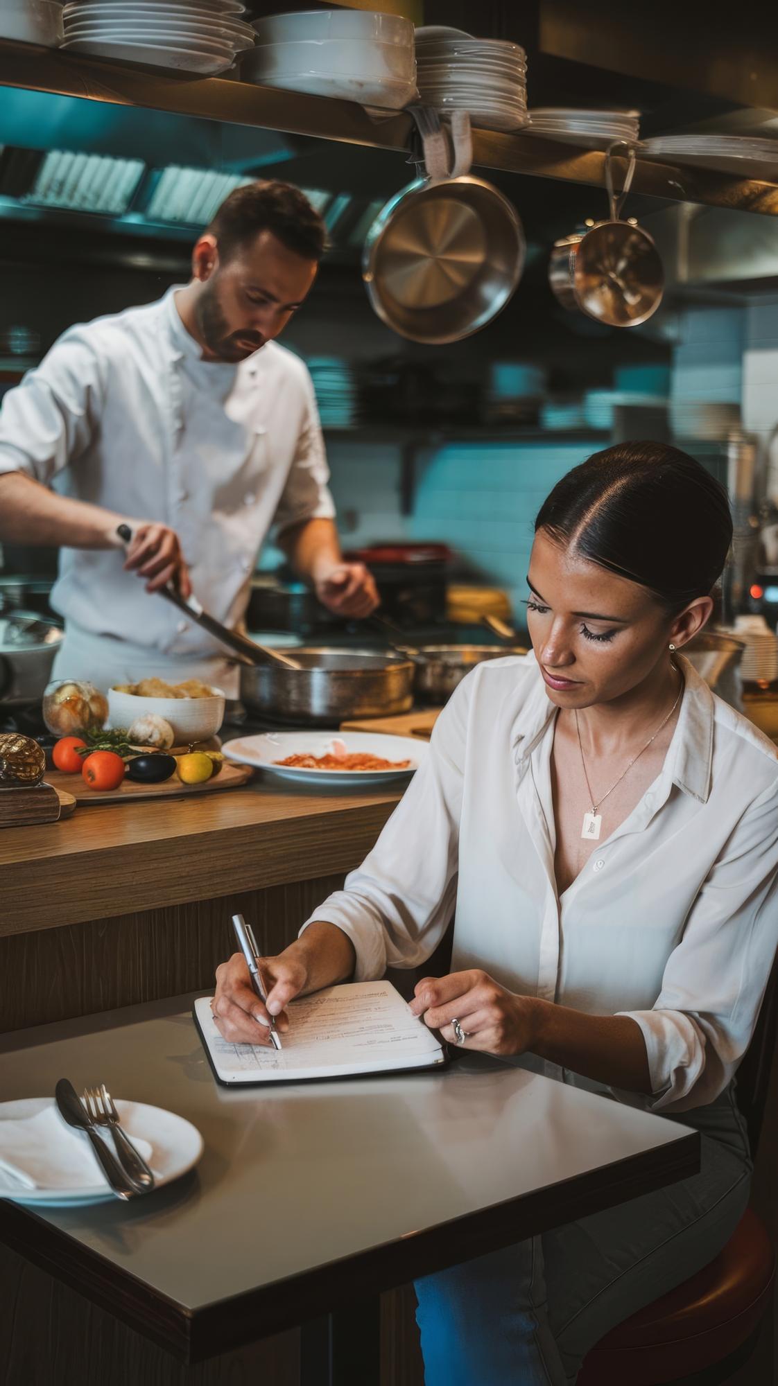 Consultation scene with chef and client